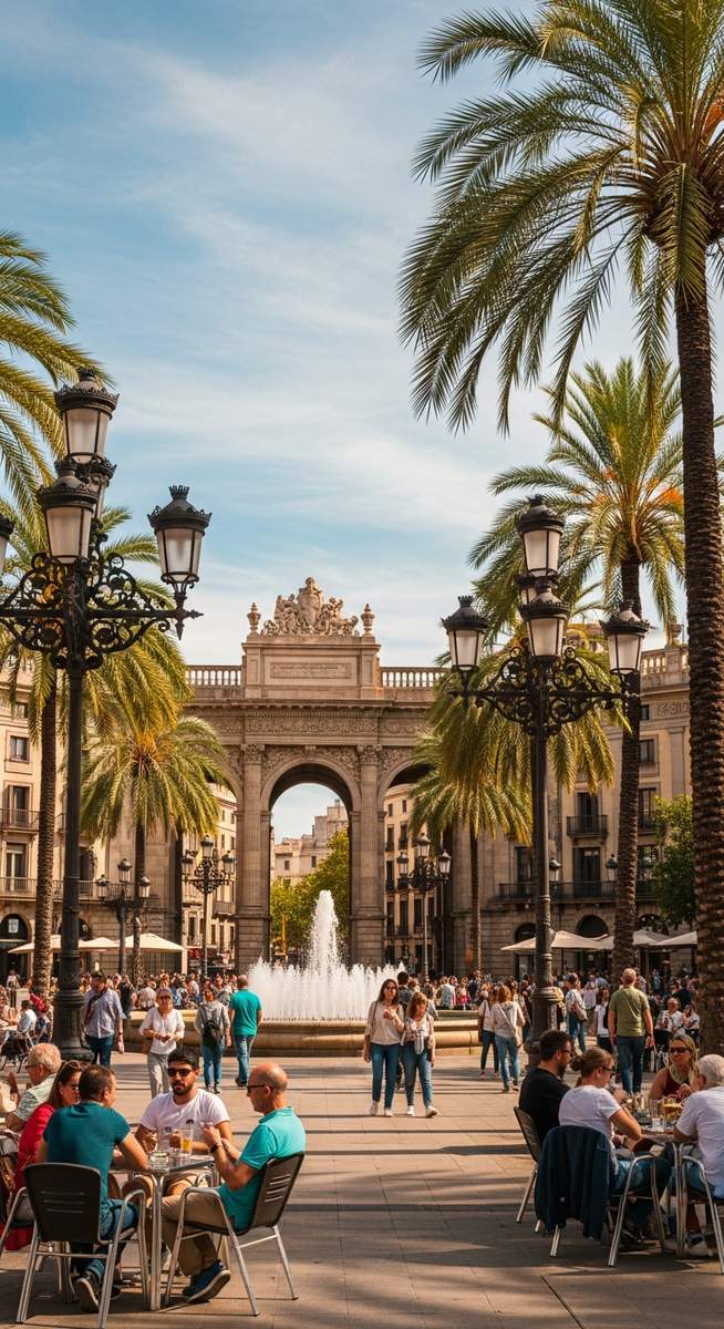 a large ornate plaza in Barcelona