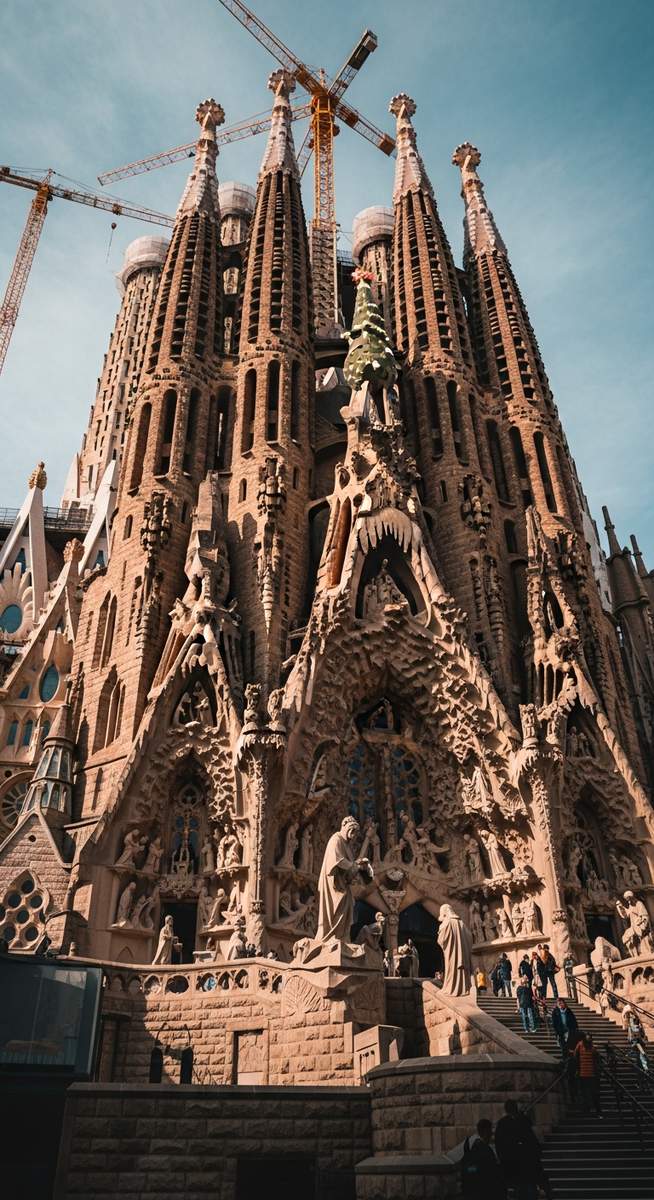 a famous Barcelona monument close up