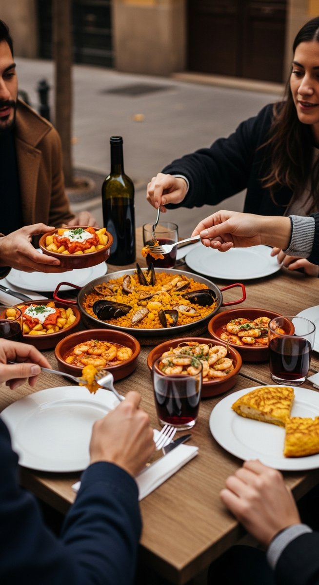a traditional Spanish meal in Barcelona