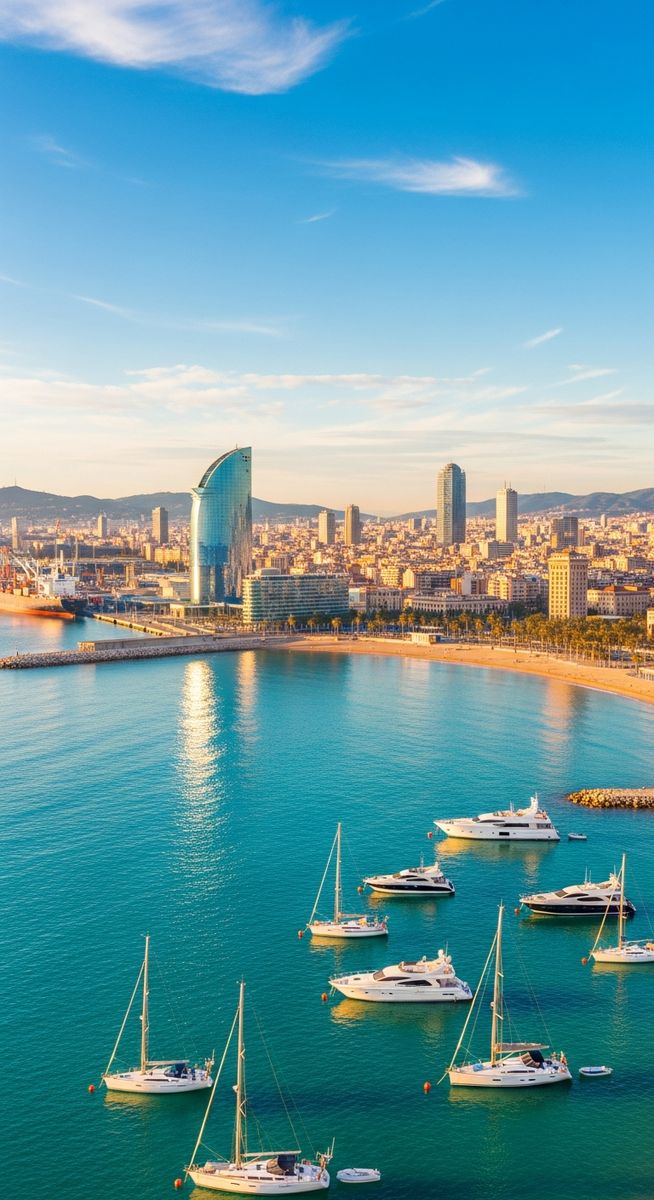 the Barcelona coastline or port