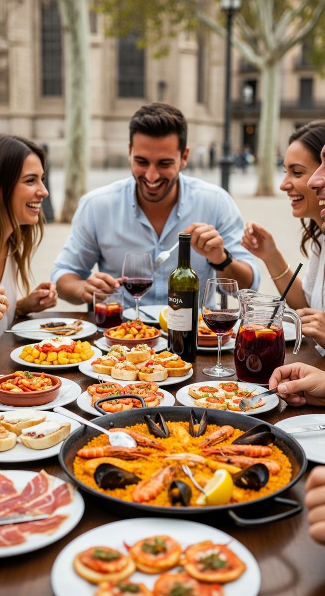 a traditional Spanish meal in Barcelona