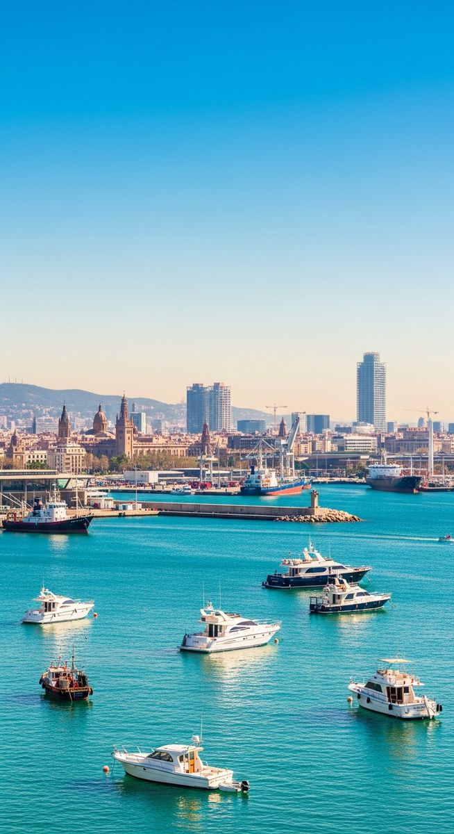 the Barcelona coastline or port