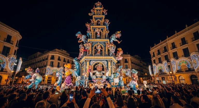 a travel photo from las fallas valencia during Las Fallas