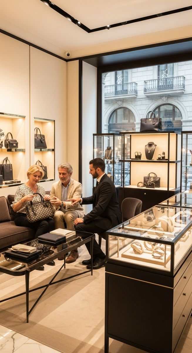 a photo illustrating vip sessions in Barcelona while shopping