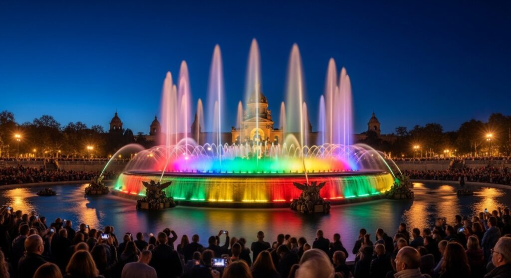 a travel photo from magic fountain barcelona