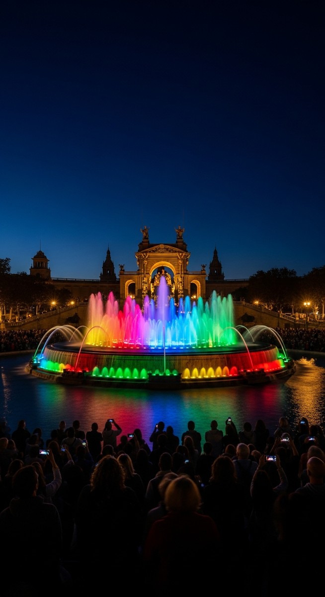 a travel photo from magic fountain barcelona