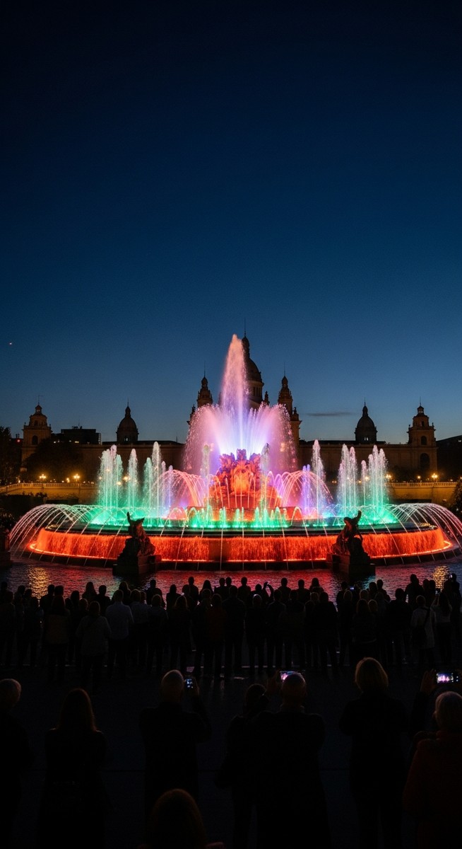 a travel photo from magic fountain barcelona