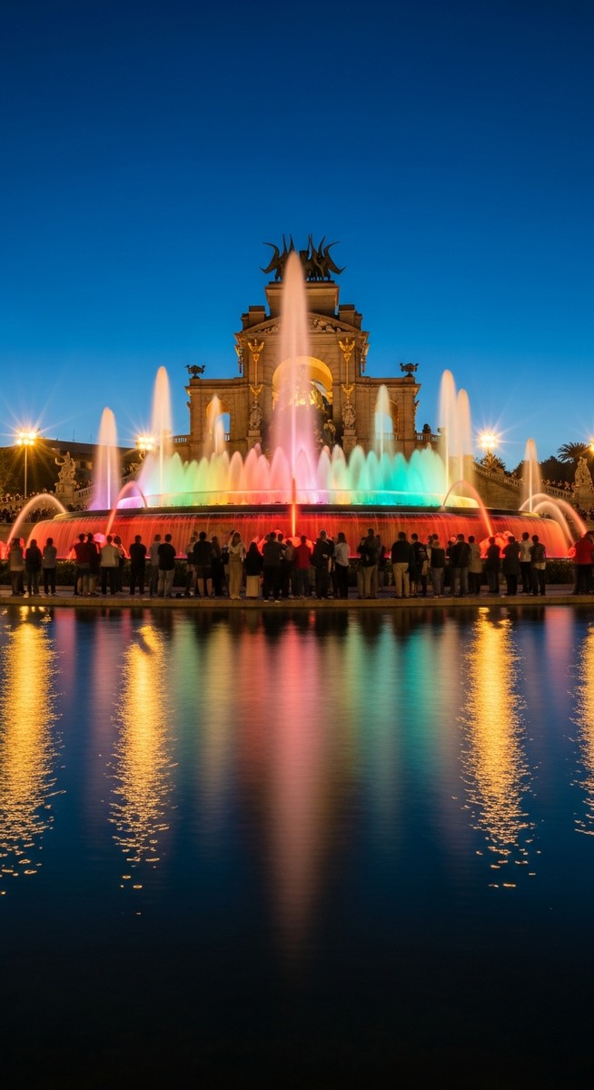 a travel photo from magic fountain barcelona