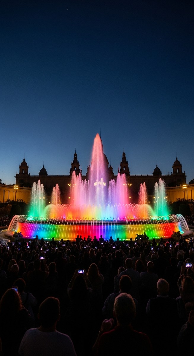 a travel photo from magic fountain barcelona