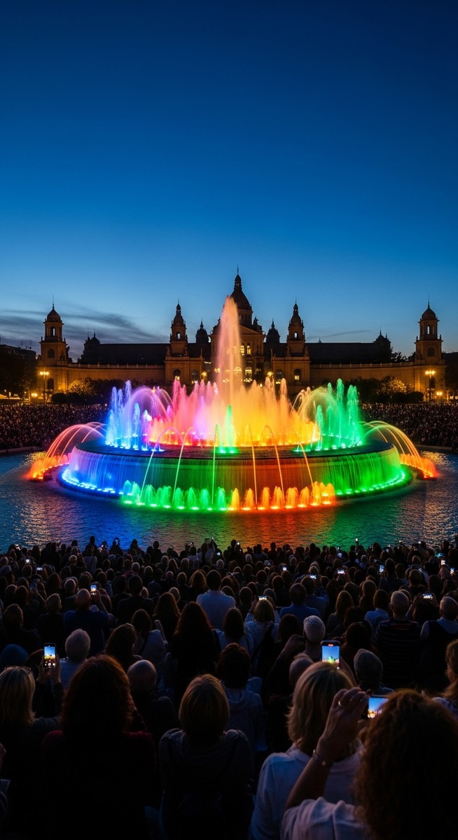 a travel photo from magic fountain barcelona