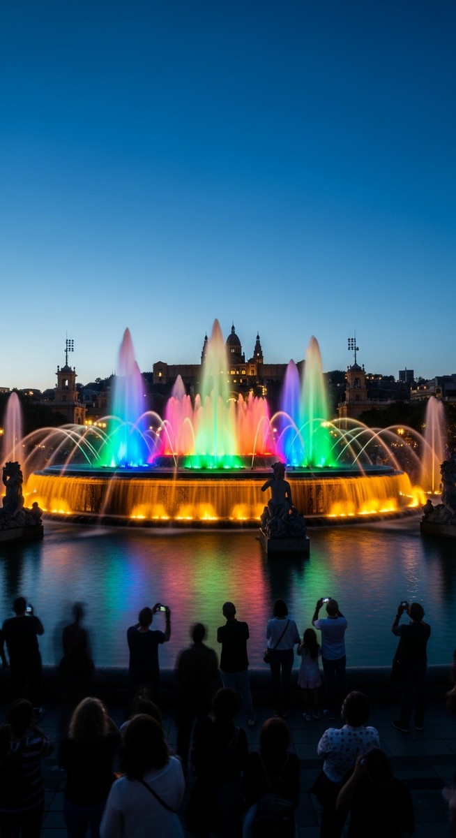a travel photo from magic fountain barcelona