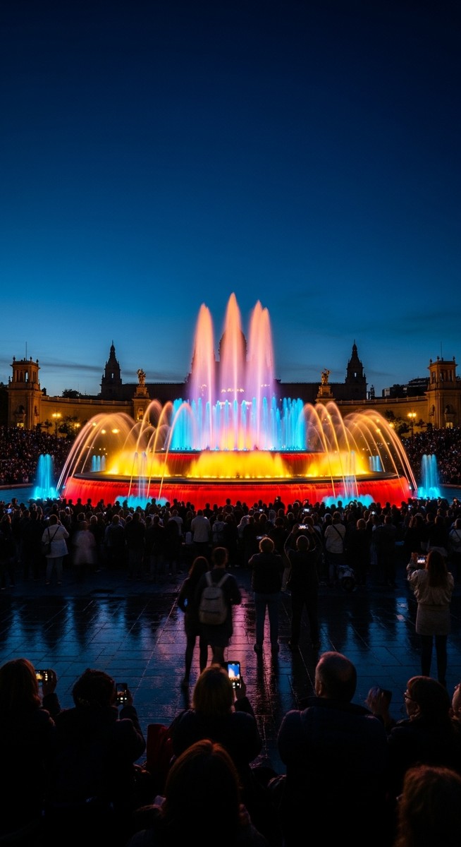 a travel photo from magic fountain barcelona