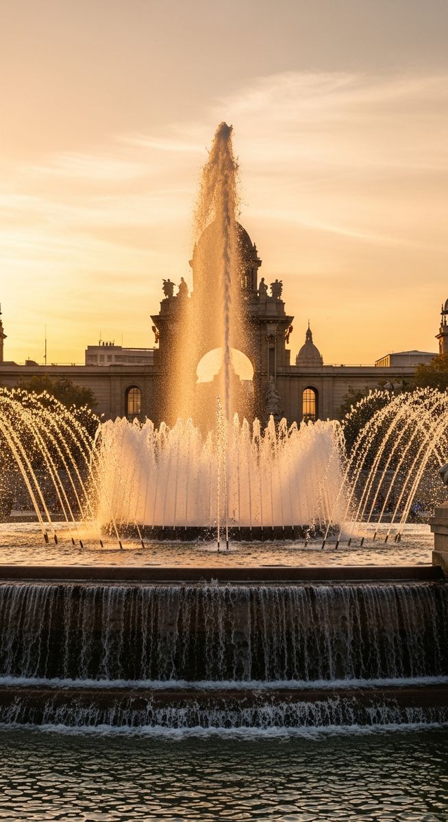a photo illustrating 16. magic fountain of montjuïc in Barcelona