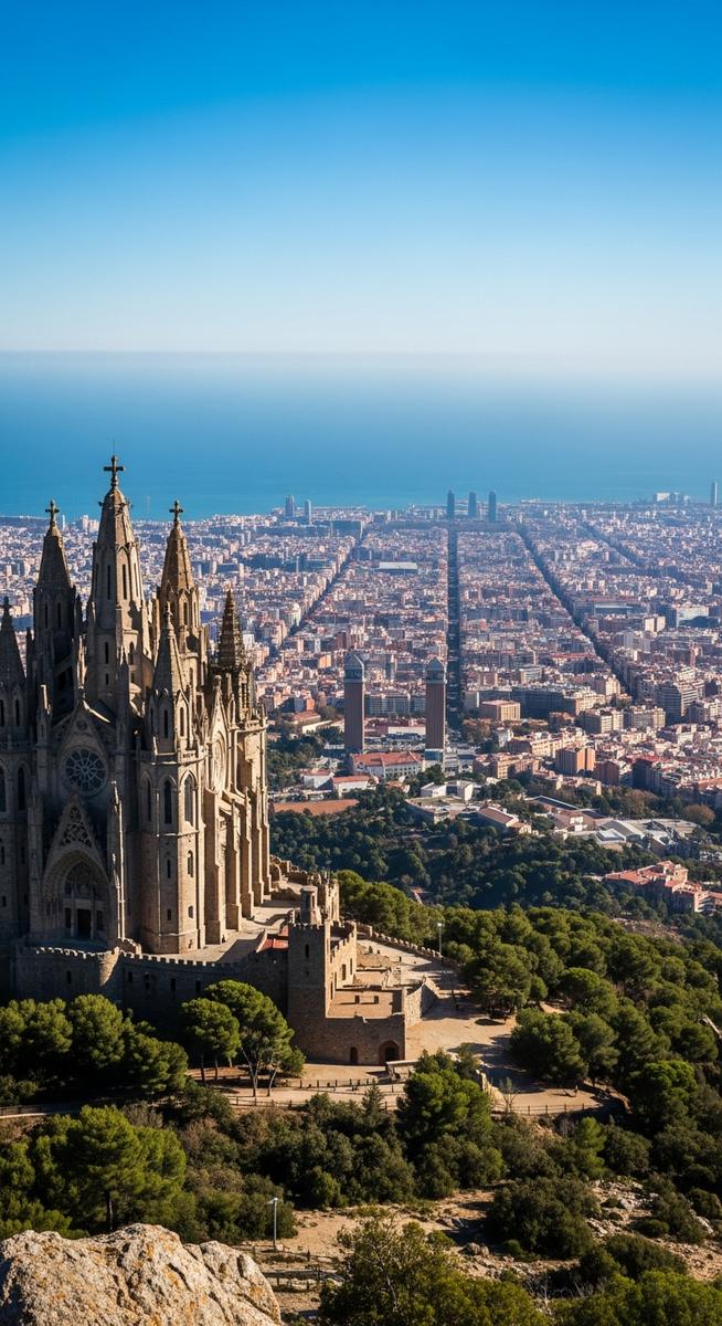 a travel photo from mount tibidabo barcelona