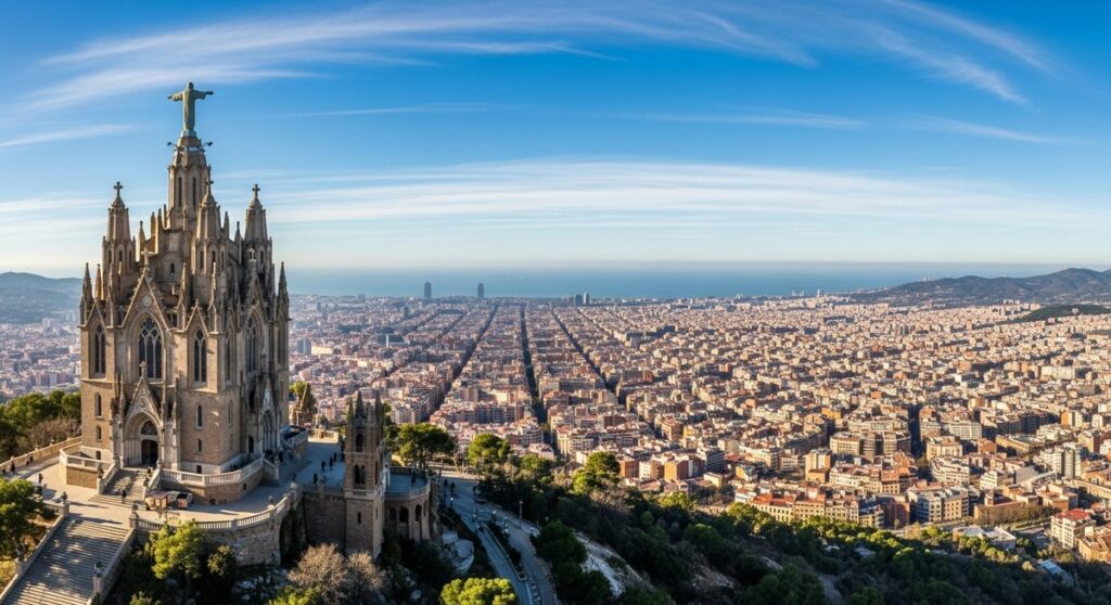 a travel photo from mount tibidabo barcelona
