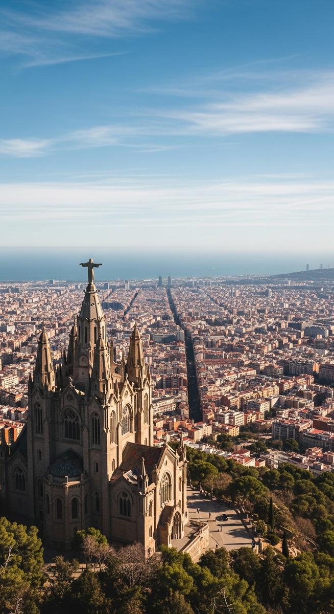 a travel photo from mount tibidabo barcelona