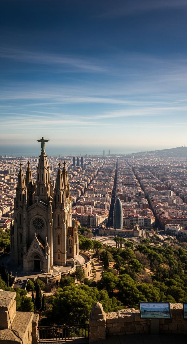 a travel photo from mount tibidabo barcelona