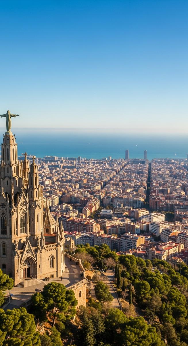 a travel photo from mount tibidabo barcelona