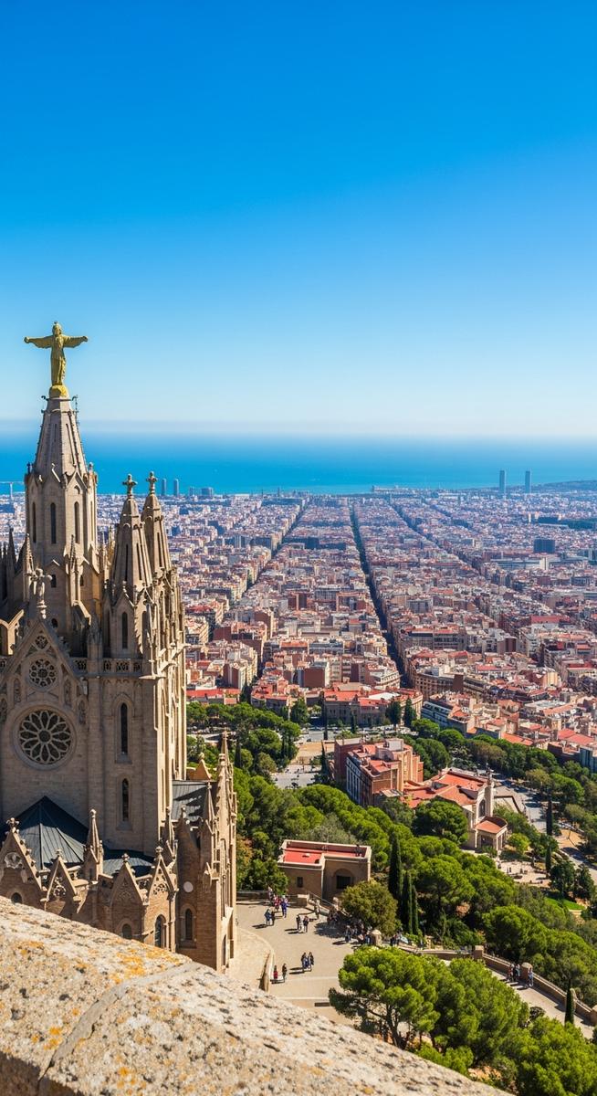 a travel photo from mount tibidabo barcelona