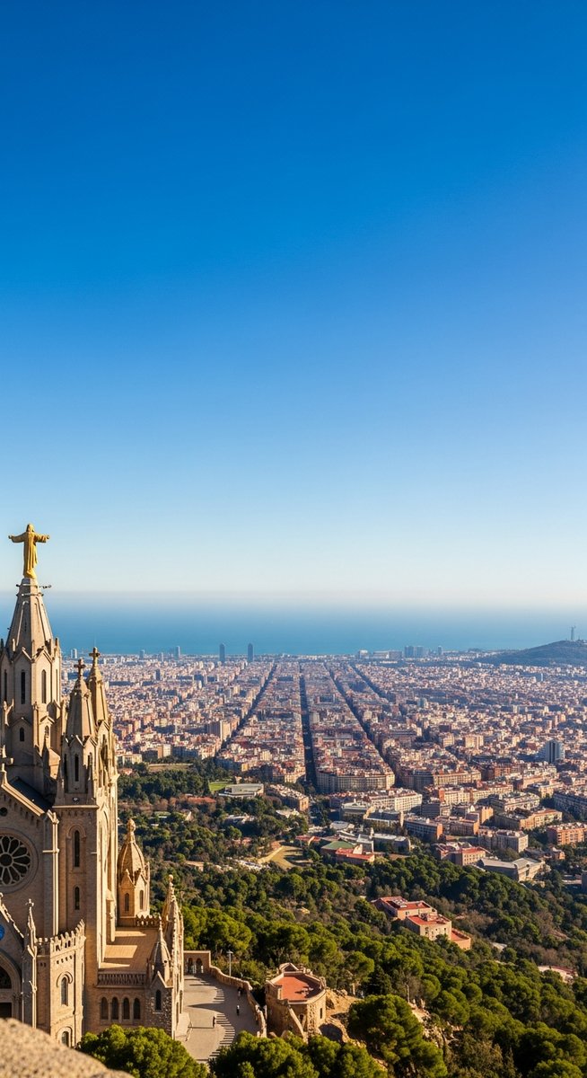 a travel photo from mount tibidabo barcelona