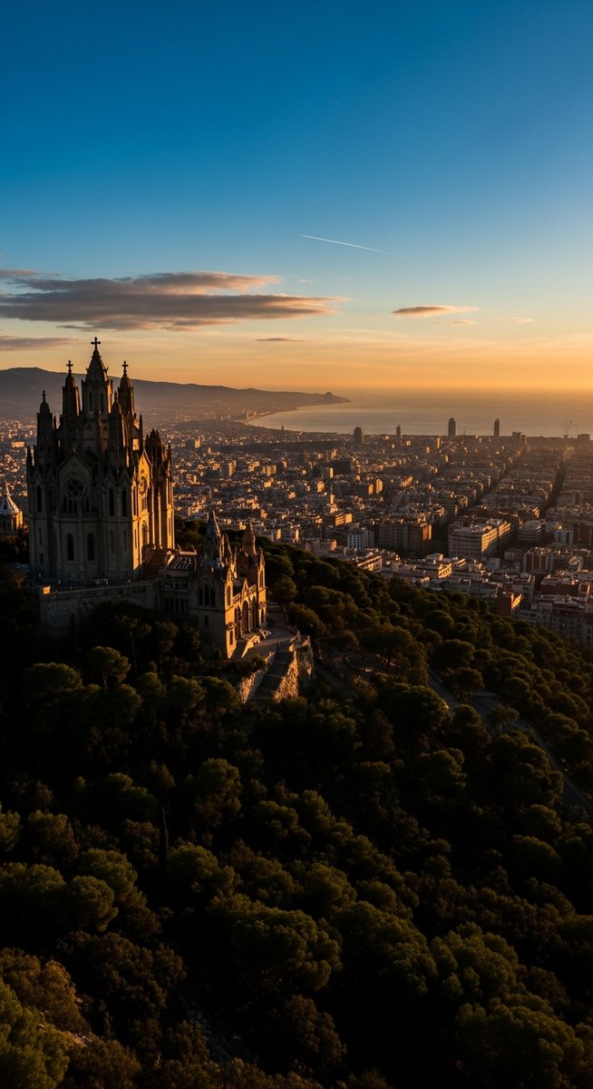 a travel photo from mount tibidabo barcelona