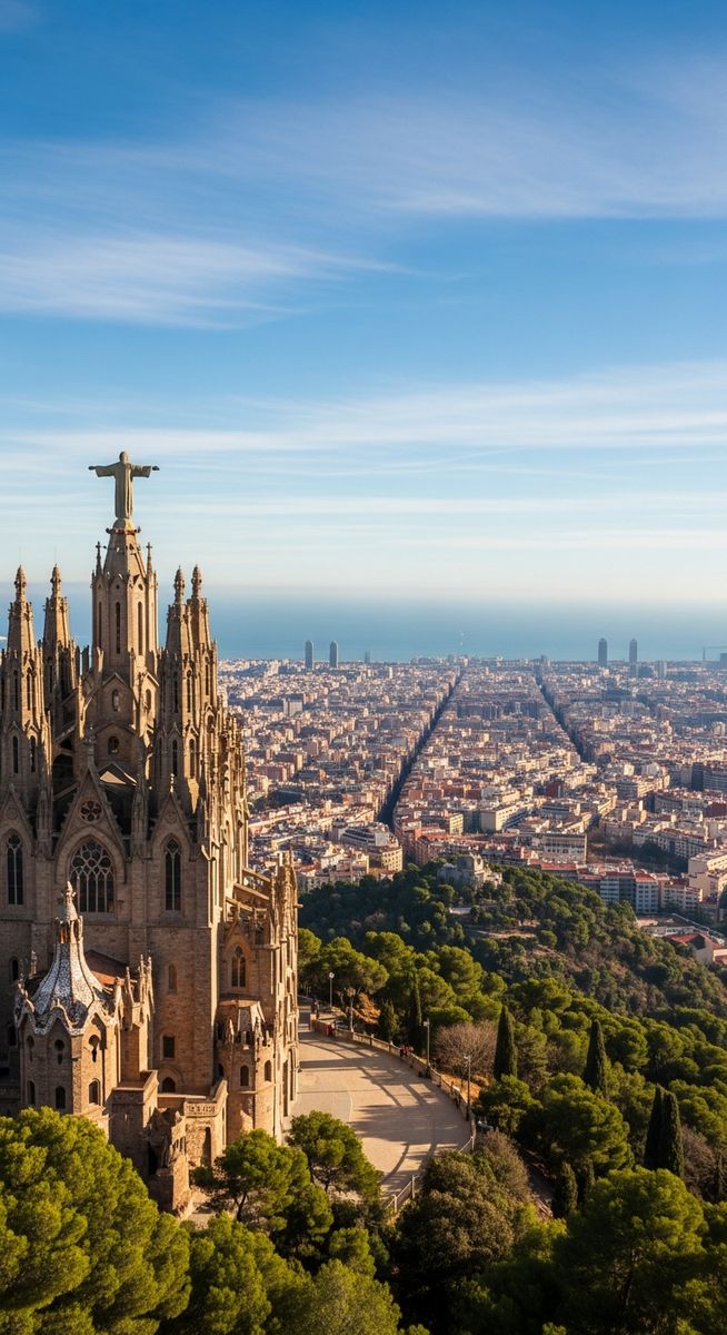 a travel photo from mount tibidabo barcelona