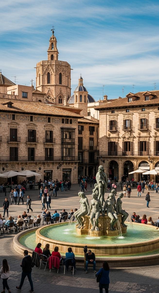 a large ornate plaza in Valencia