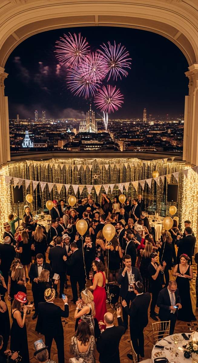 a photo illustrating 7. new year’s dinner and party at a hotel in Barcelona on New Year's Eve