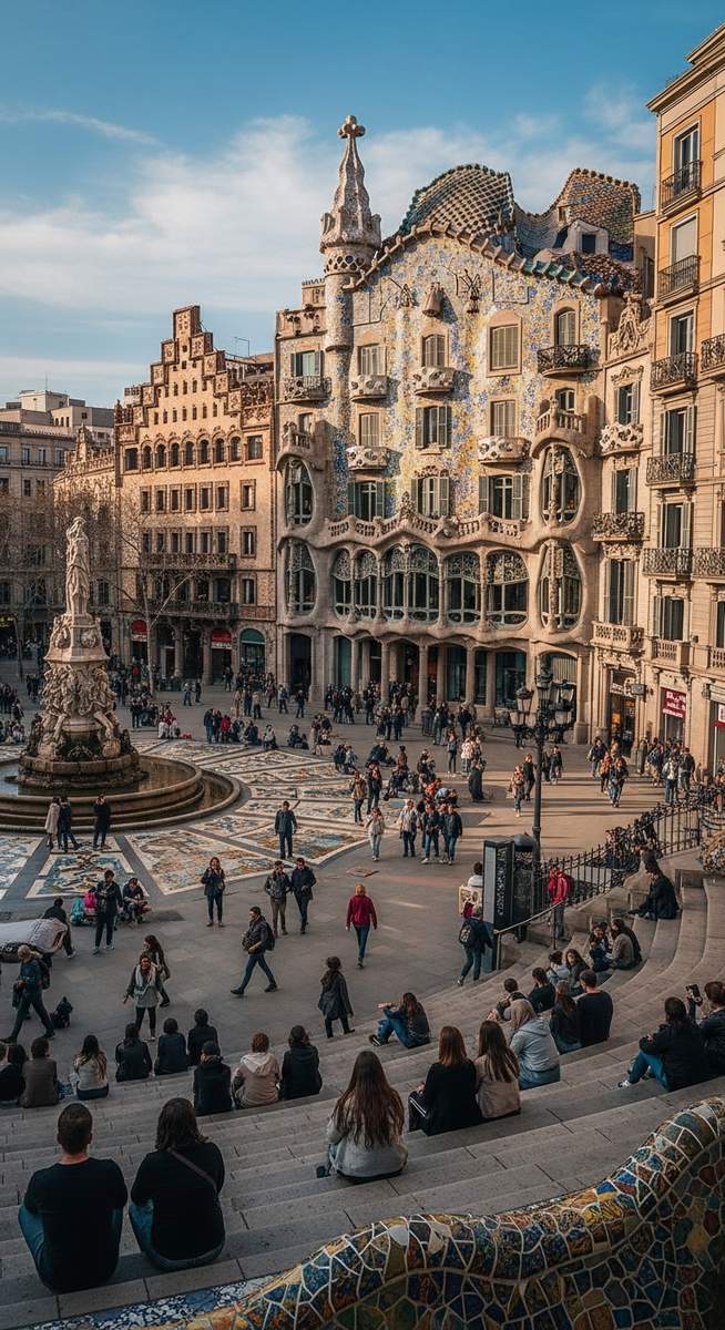 a large ornate plaza in Barcelona