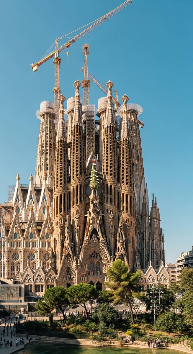 a famous Spanish landmark in bright sunlight
