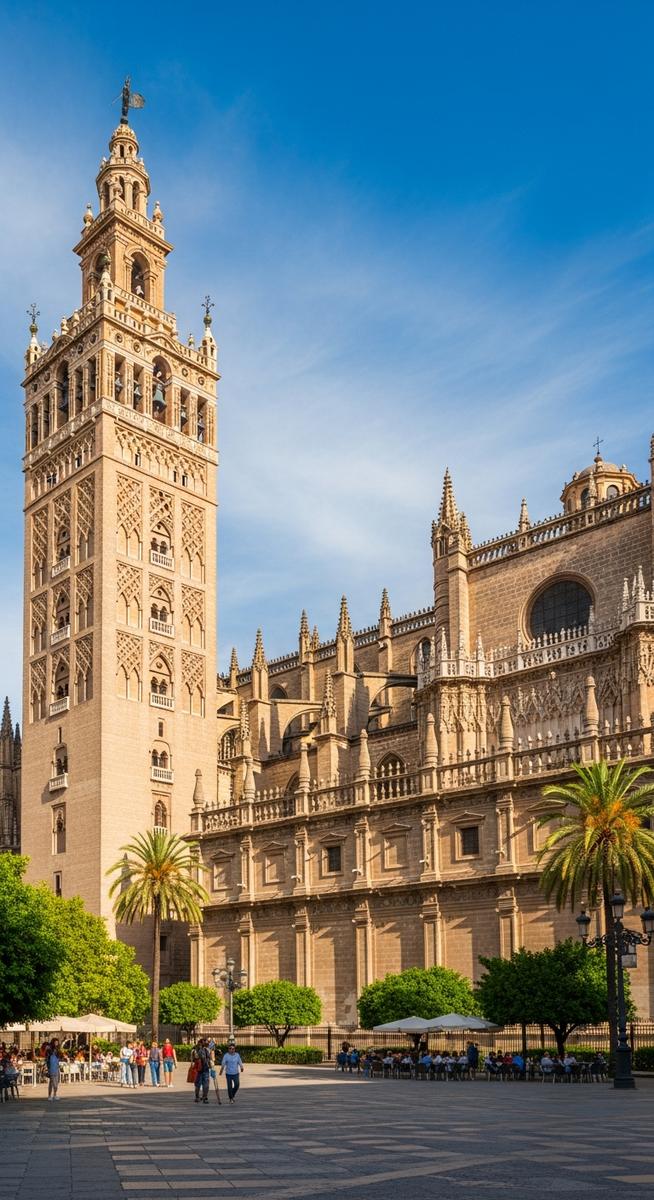 a famous Spanish landmark in bright sunlight