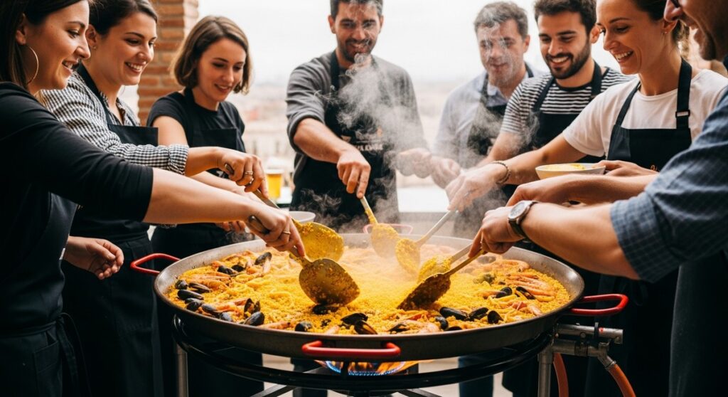 a travel photo from paella cooking classes barcelona featuring paella