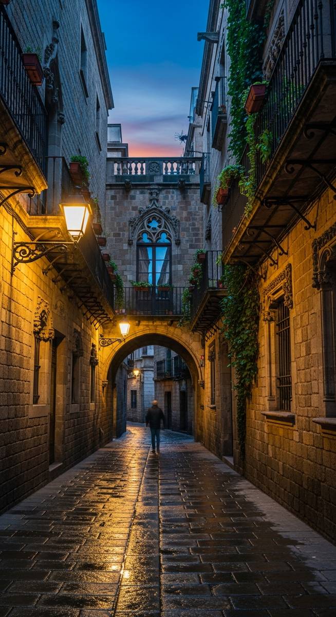 a photo illustrating 4. gothic quarter (barri gรฒtic) in Barcelona