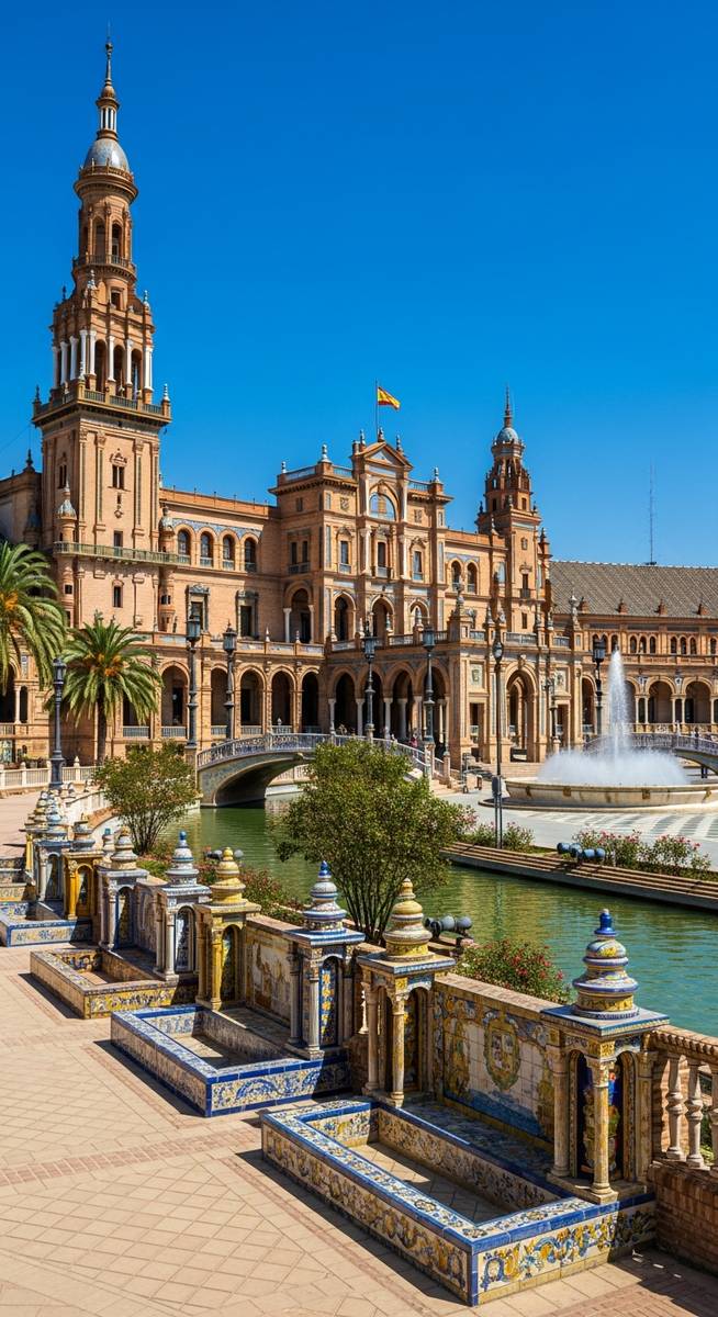 a travel photo from plaza de espana seville