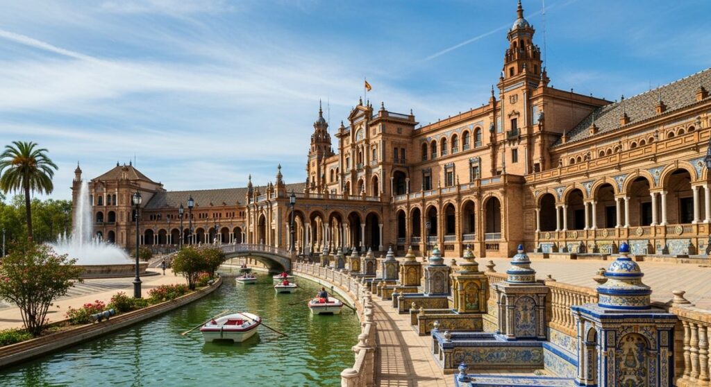 a travel photo from plaza de espana seville