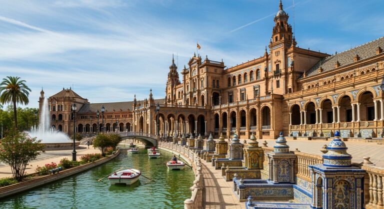 a travel photo from plaza de espana seville