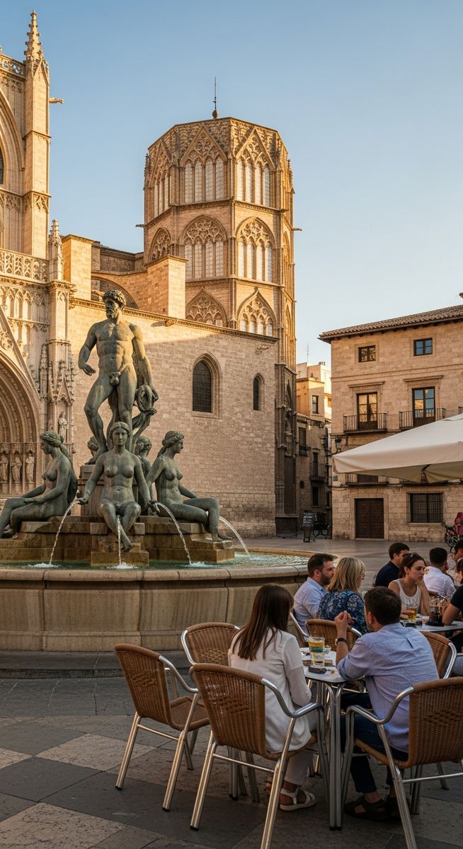 a travel photo from plaza de la virgen in Spain