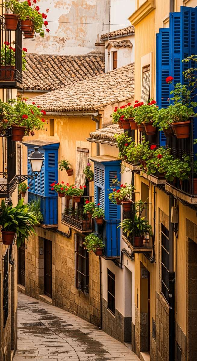 a Valencia street scene with local architecture
