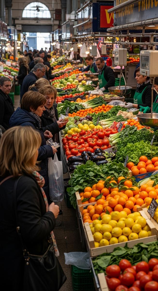 a Valencia local market with fresh produce