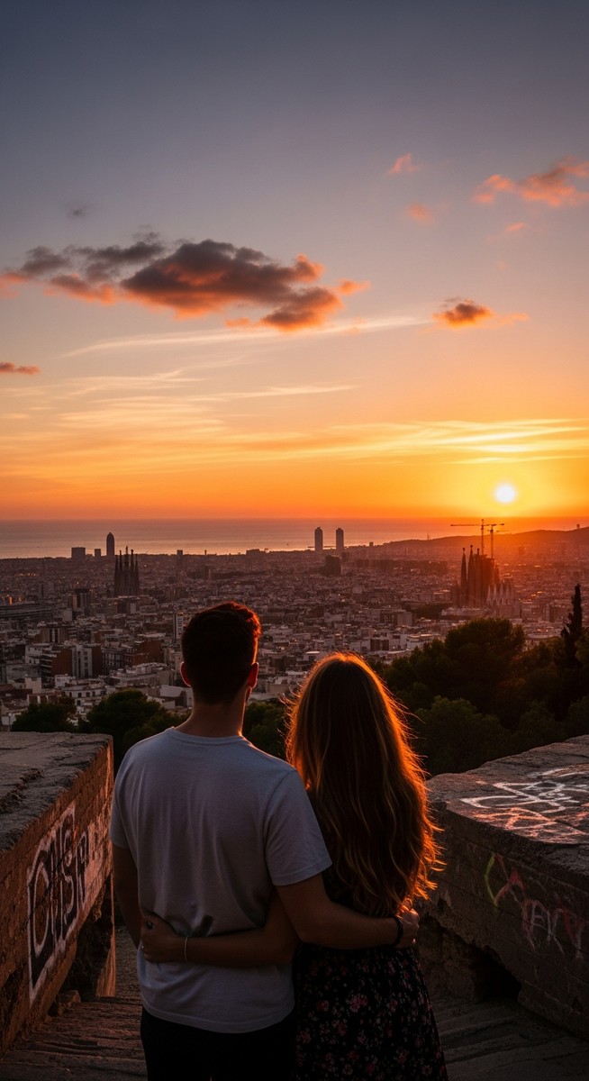 a photo illustrating 12. sunset at bunkers del carmel in Barcelona
