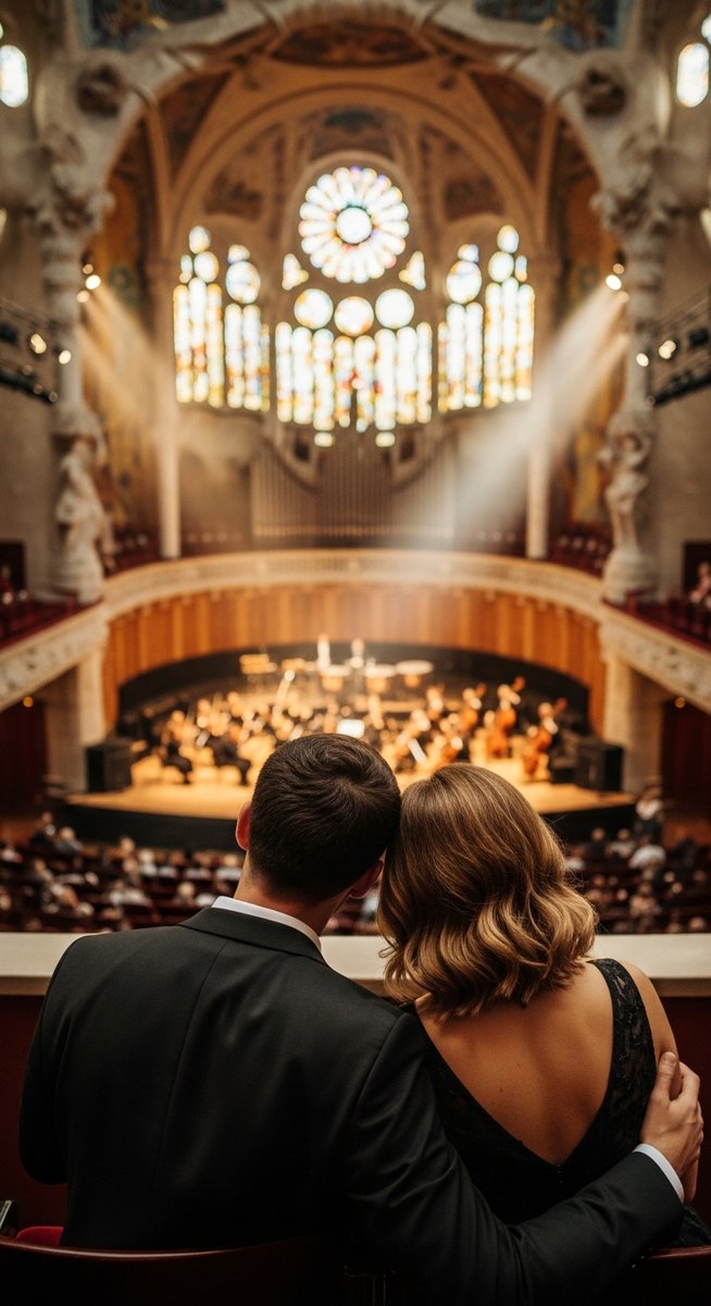 a photo illustrating 17. concert at palau de la mรบsica catalana in Barcelona on a romantic trip