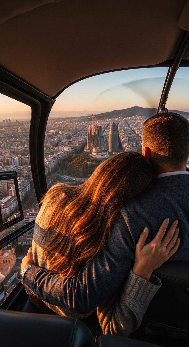 a photo illustrating 18. helicopter ride over the city in Barcelona