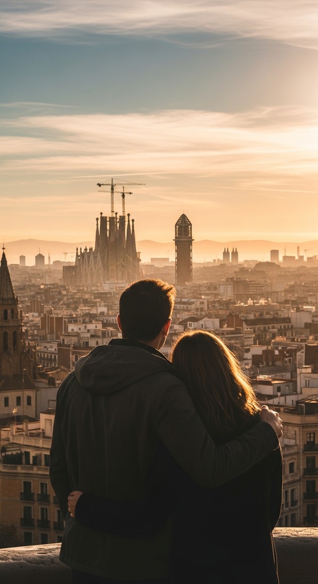 a photo illustrating 4. couples photo shoot at iconic barcelona sights in Barcelona
