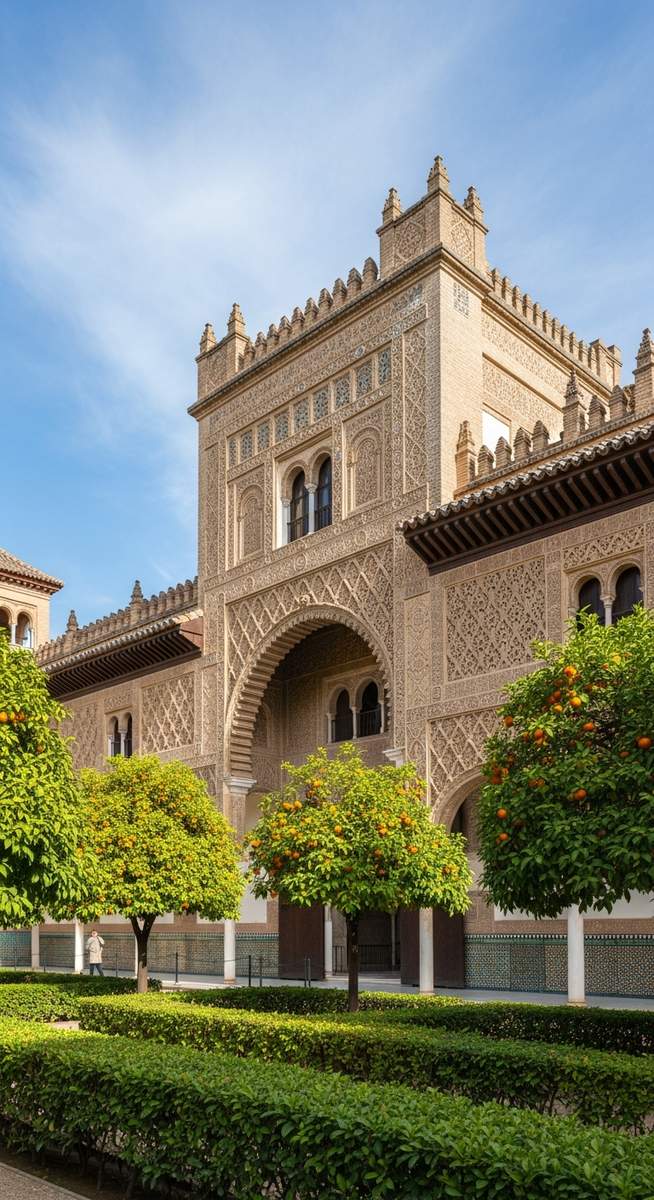 a travel photo from royal alcazar seville