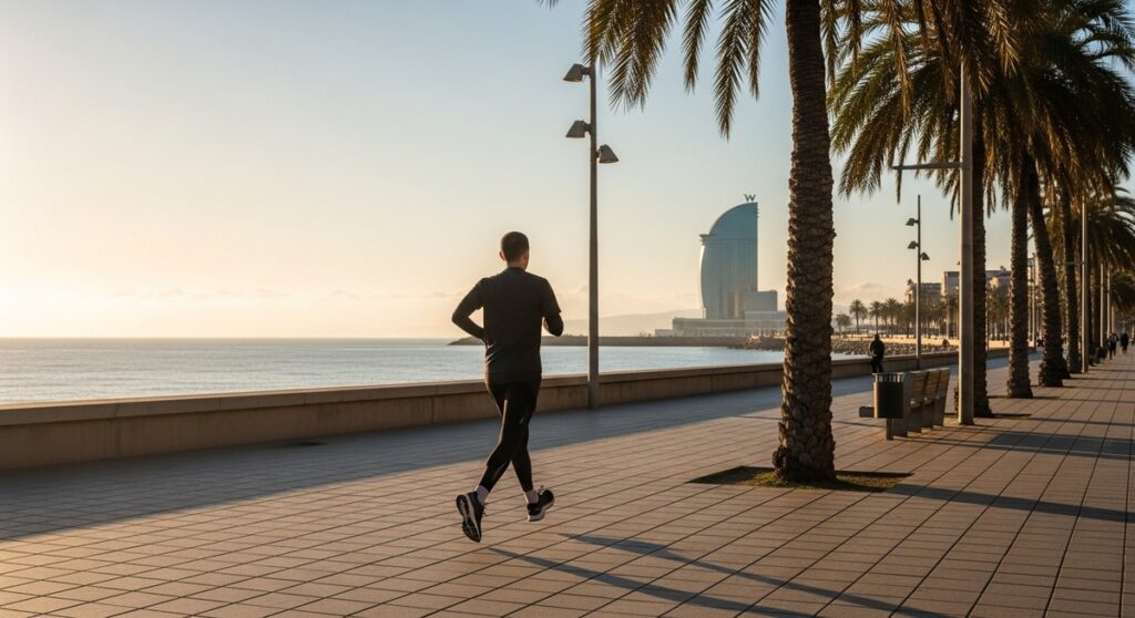 a travel photo from running barcelona