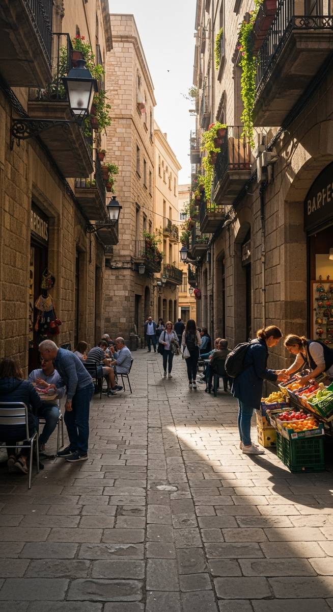 a photo illustrating 4. barri gรฒtic (gothic quarter) in Barcelona