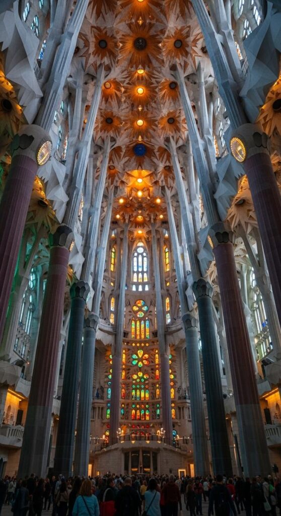 a travel photo from sagrada familia inside
