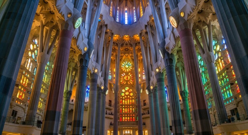 a travel photo from sagrada familia inside