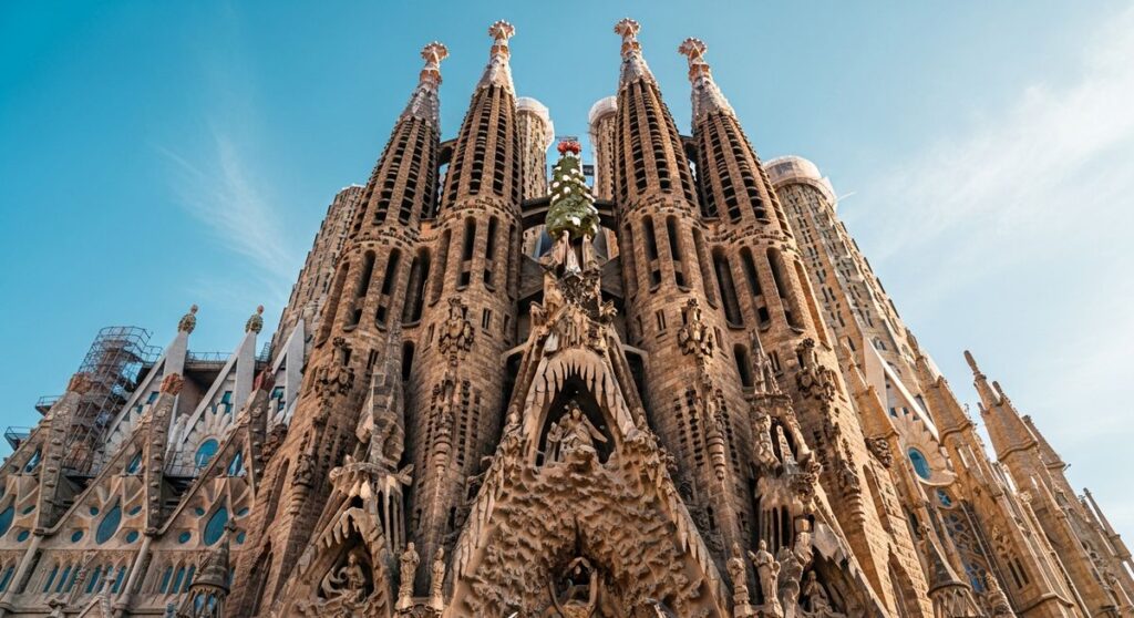 a travel photo from sagrada familia towers