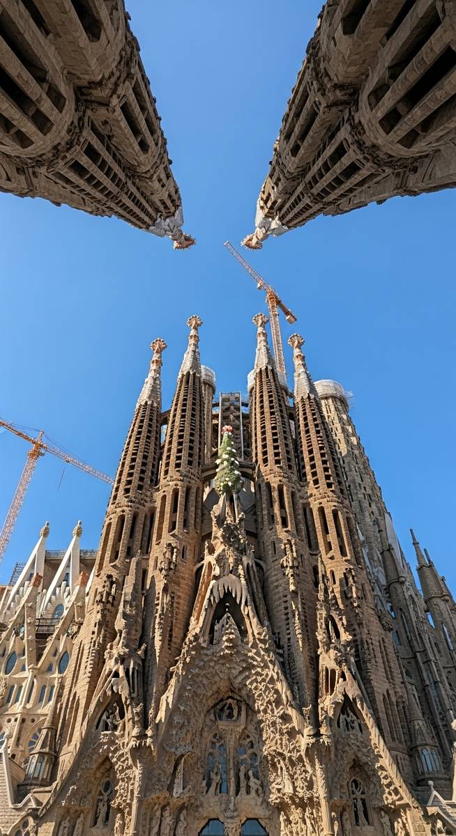 a travel photo from sagrada familia towers